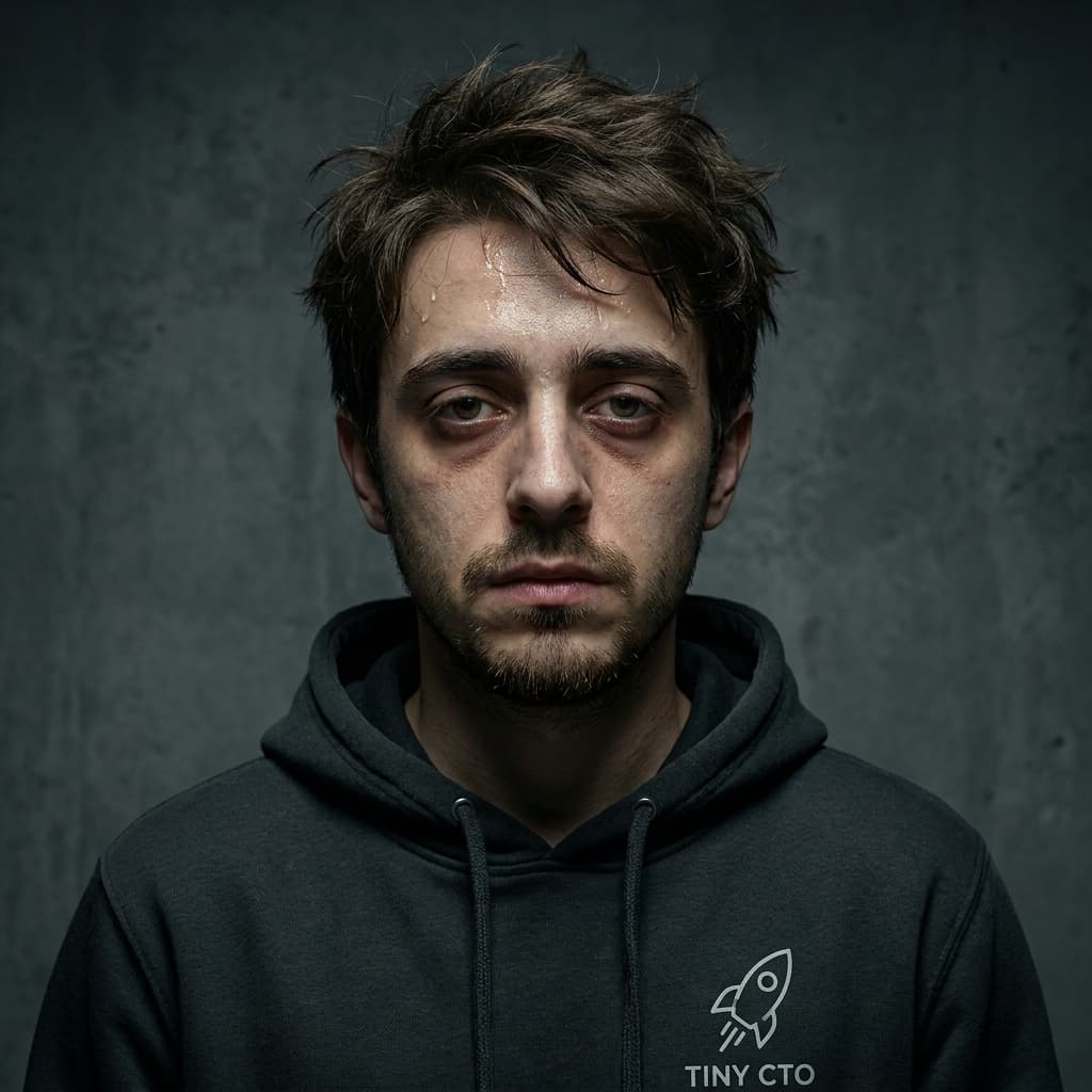 Junior Developer, Helper character / audience surrogate / onboarding pain witness — Tiny CTO: The Chaos Stack character in Photorealistic style.