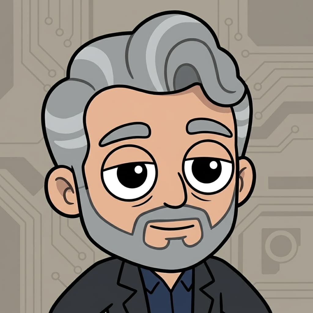 Tiny CTO, Central narrator / interpretive anchor — Tiny CTO: The Chaos Stack character in Retro style.