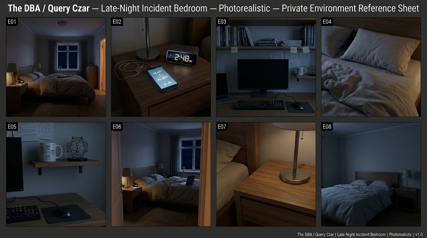 The DBA's Late-Night Incident Bedroom environment background.