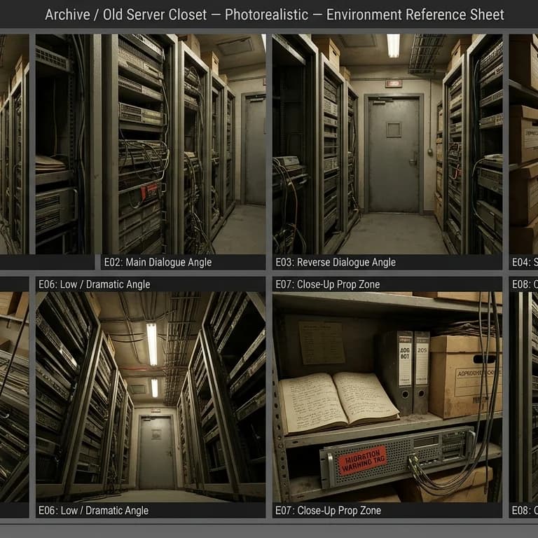 Archive and Old Server Closet environment background.