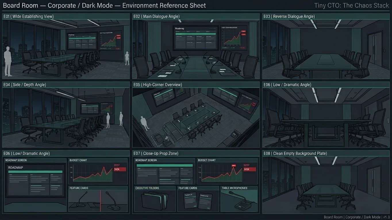 Board Room in Corporate - Dark Mode style.