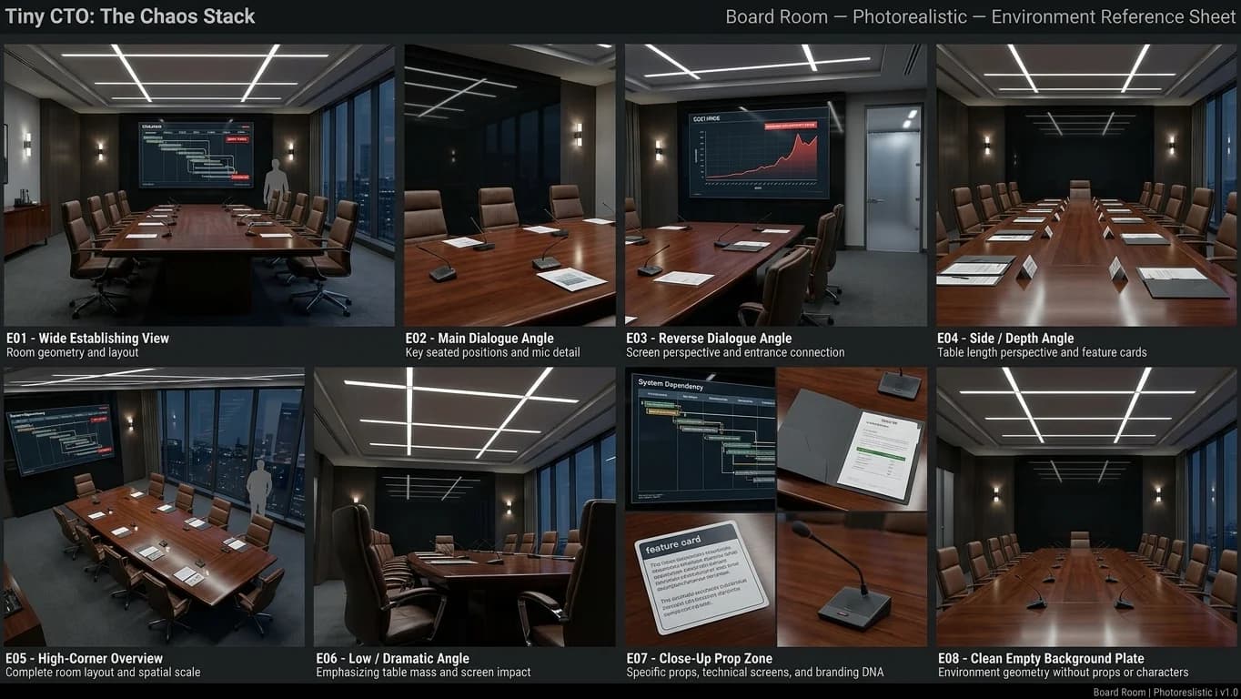 Board Room environment for Tiny CTO: The Chaos Stack.