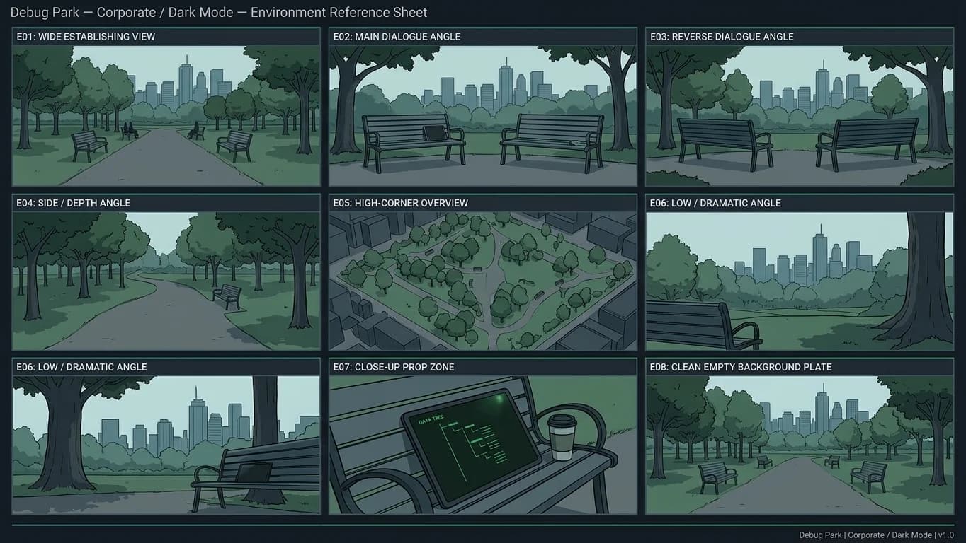 Debug Park in Corporate - Dark Mode style.