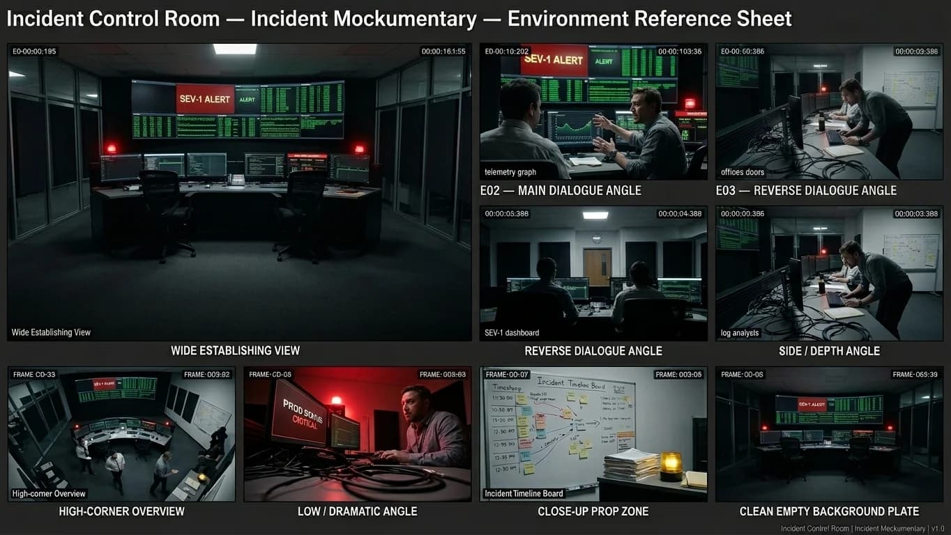 Incident Control Room in Incident Mockumentary style.