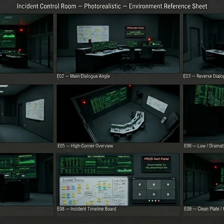Incident Control Room environment background.