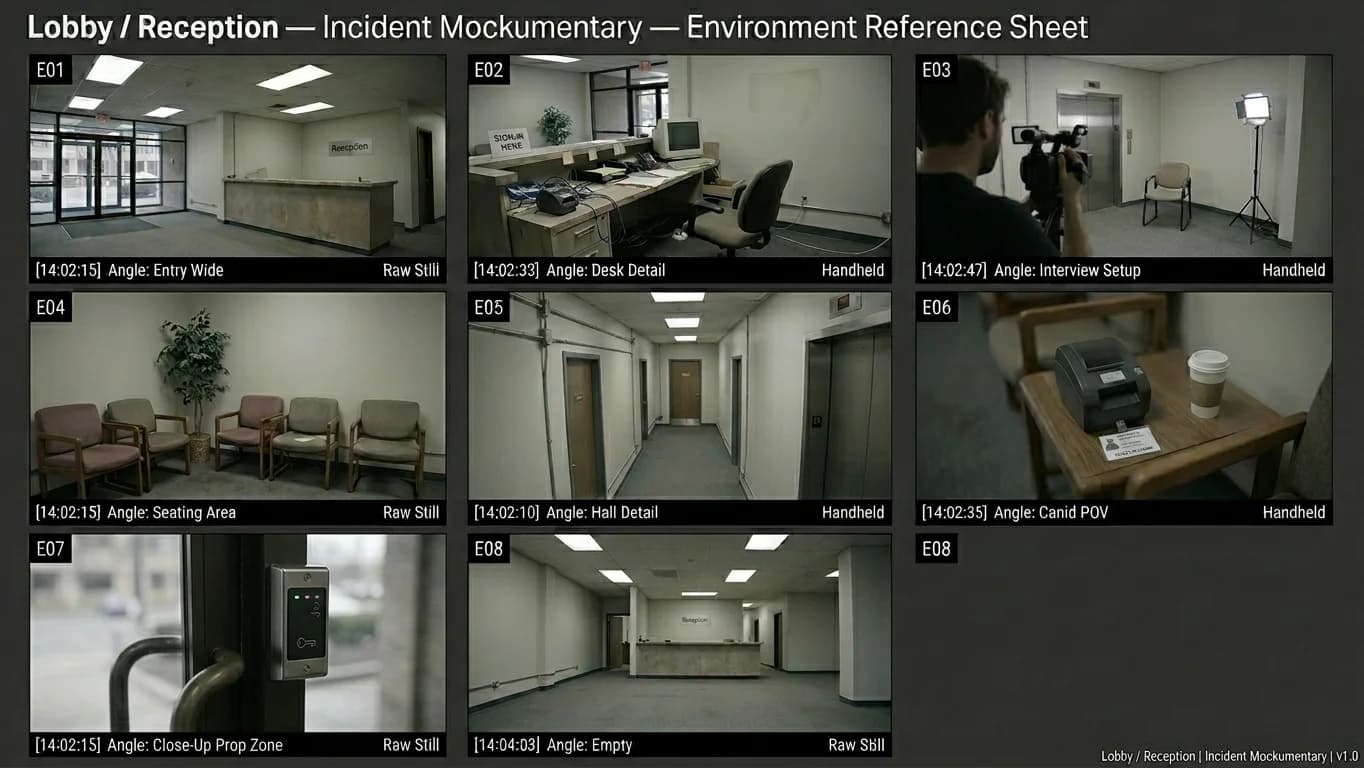 Lobby and Reception in Incident Mockumentary style.