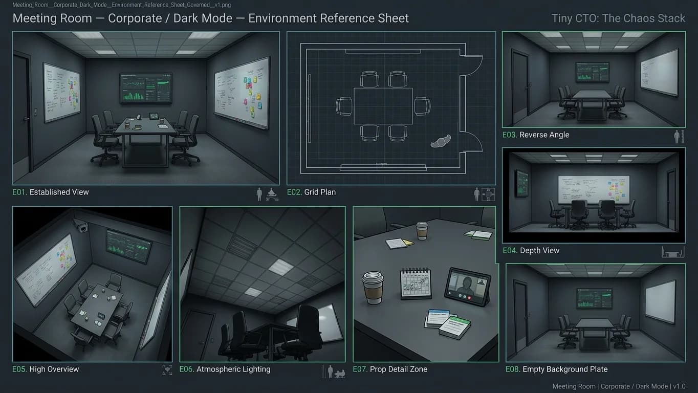 Meeting Room in Corporate - Dark Mode style.