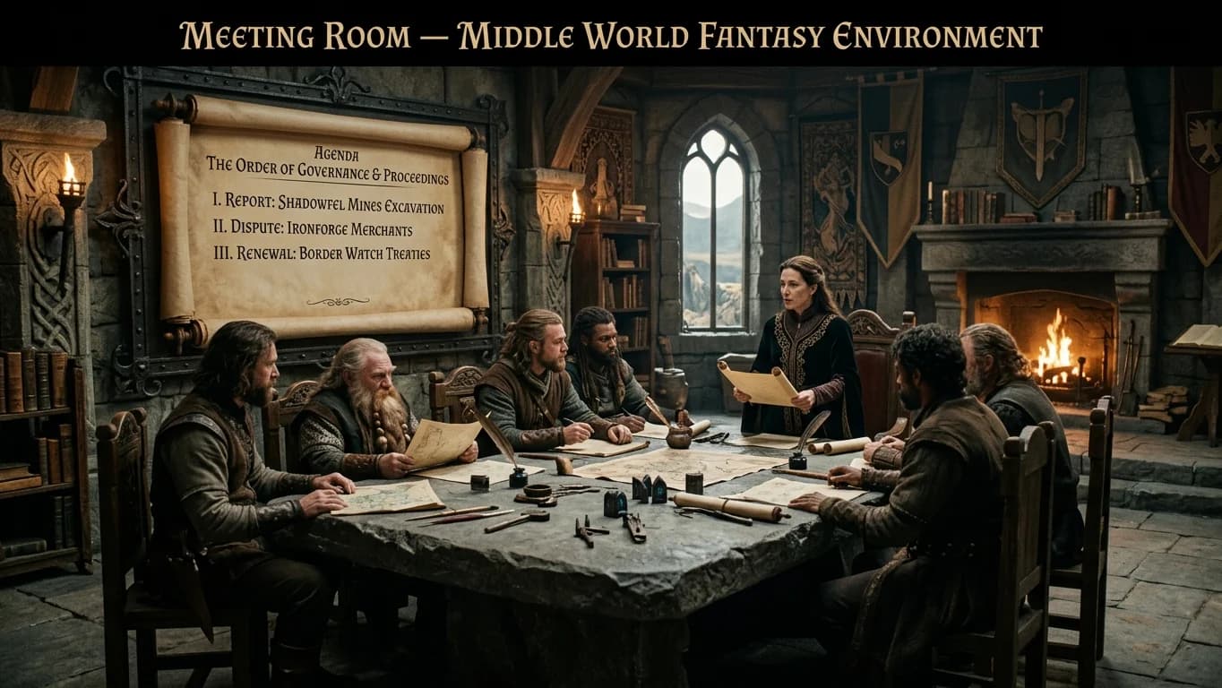 Meeting Room in Middle World Fantasy style.