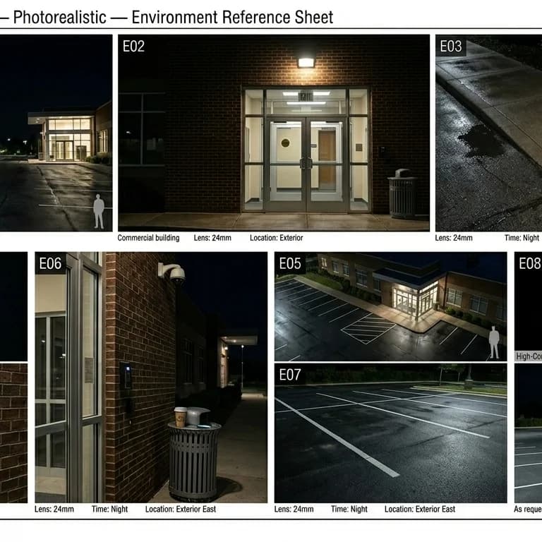 Parking Lot and Building Exit environment background.