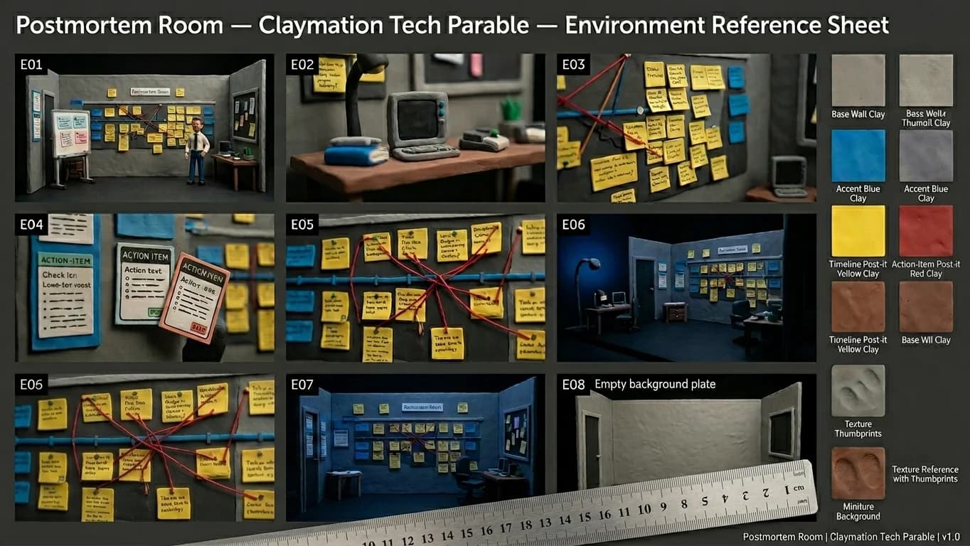 Postmortem Room in Claymation Tech Parable style.