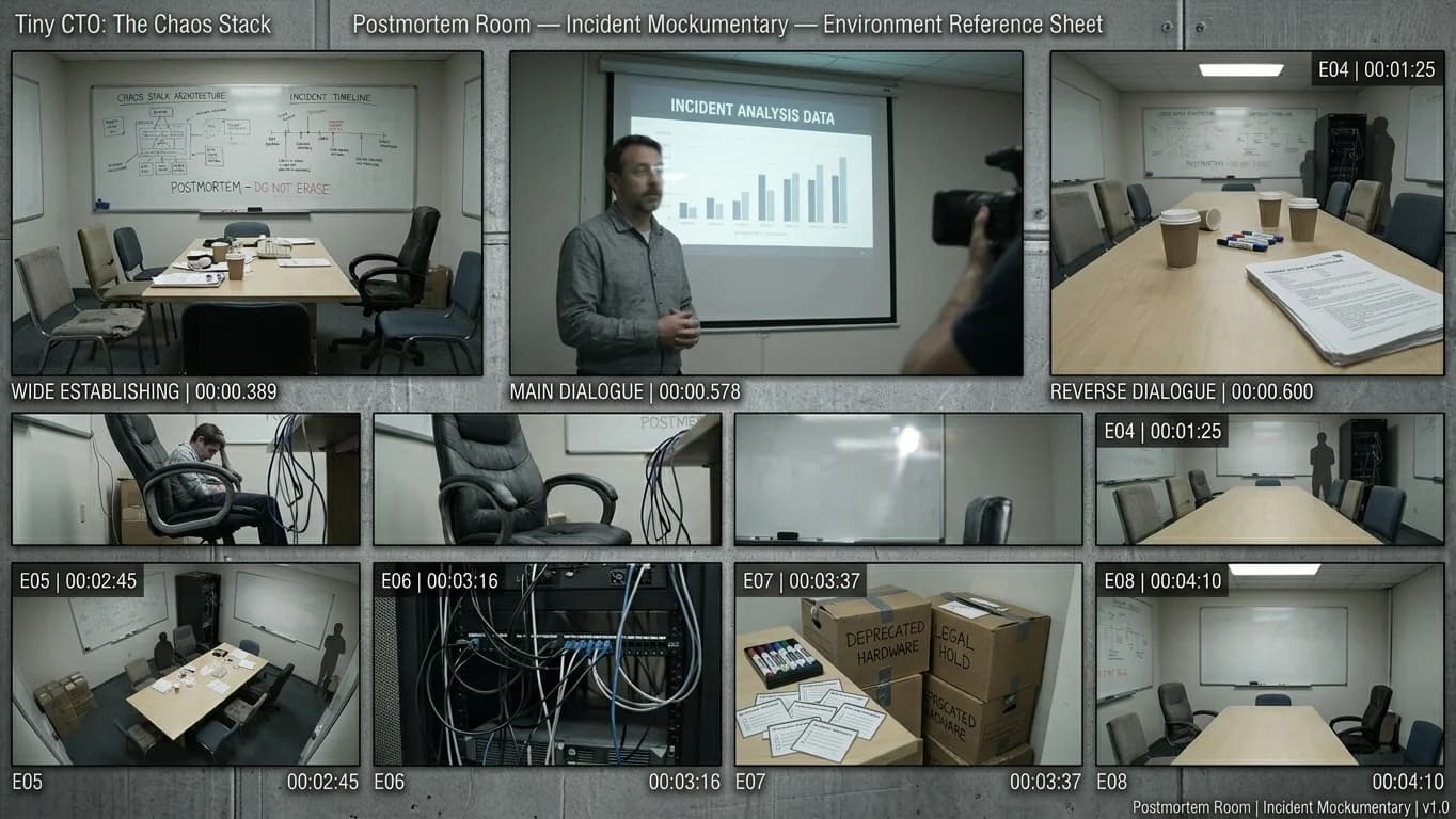 Postmortem Room in Incident Mockumentary style.