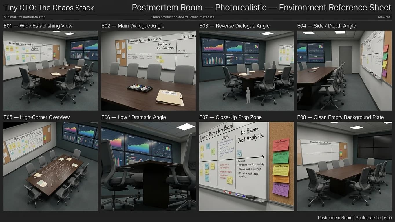 Postmortem Room environment for Tiny CTO: The Chaos Stack.