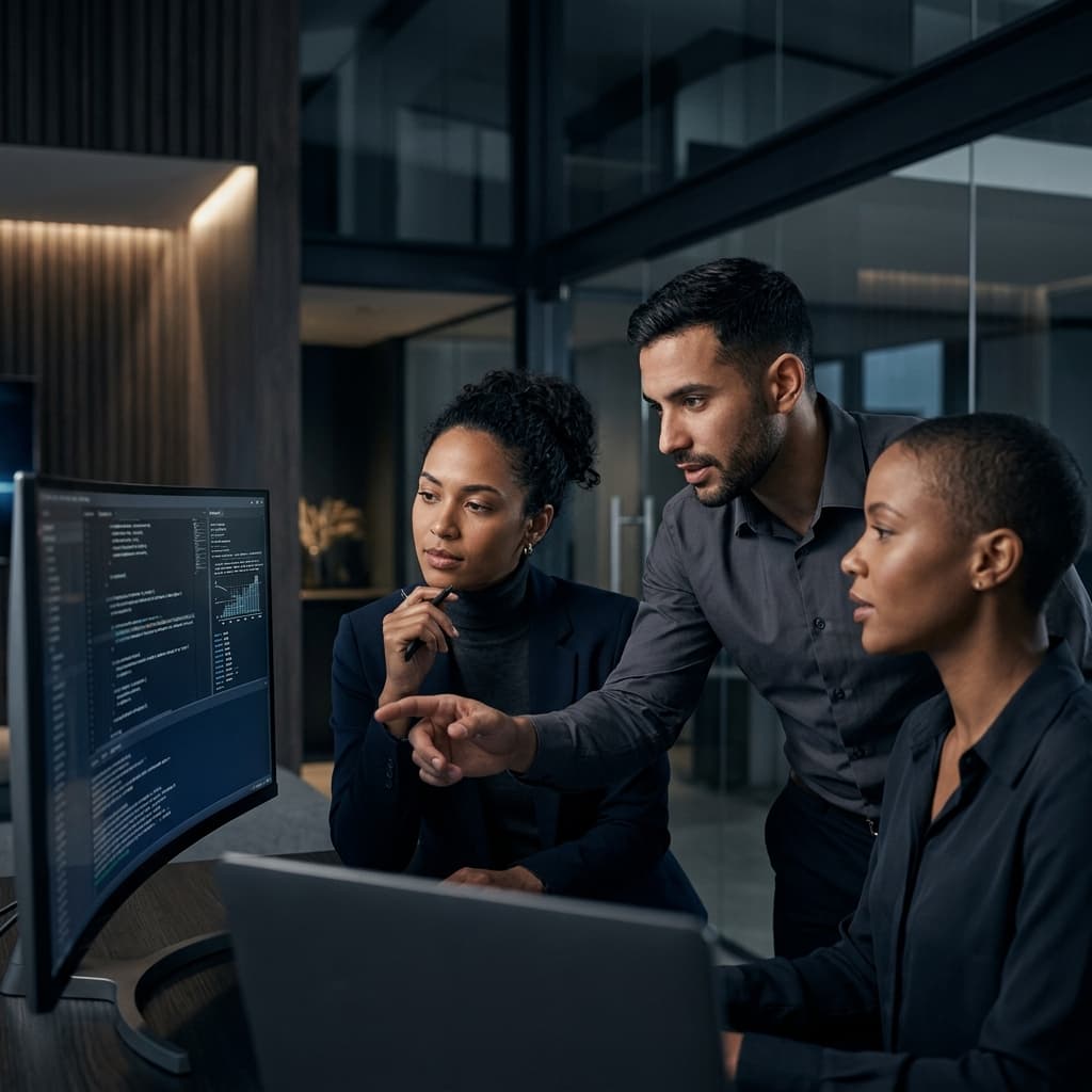 QA Team in Corporate - Dark Mode style.