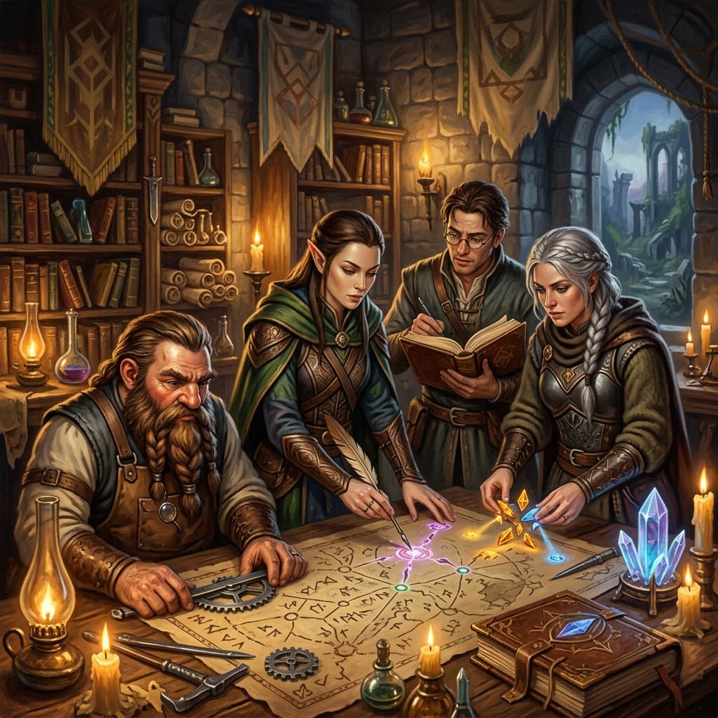 QA Team in Middle World Fantasy style.