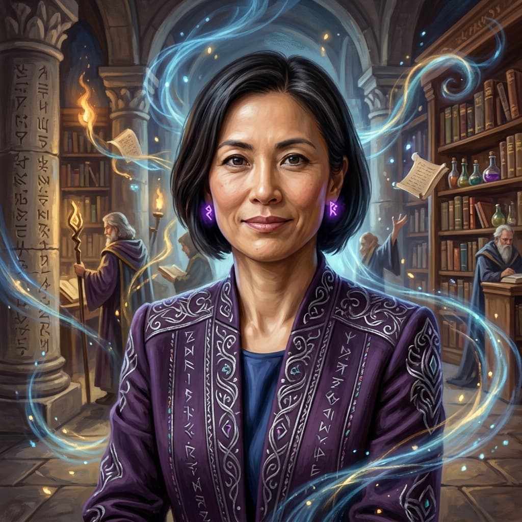 The Design Director in Middle World Fantasy style.