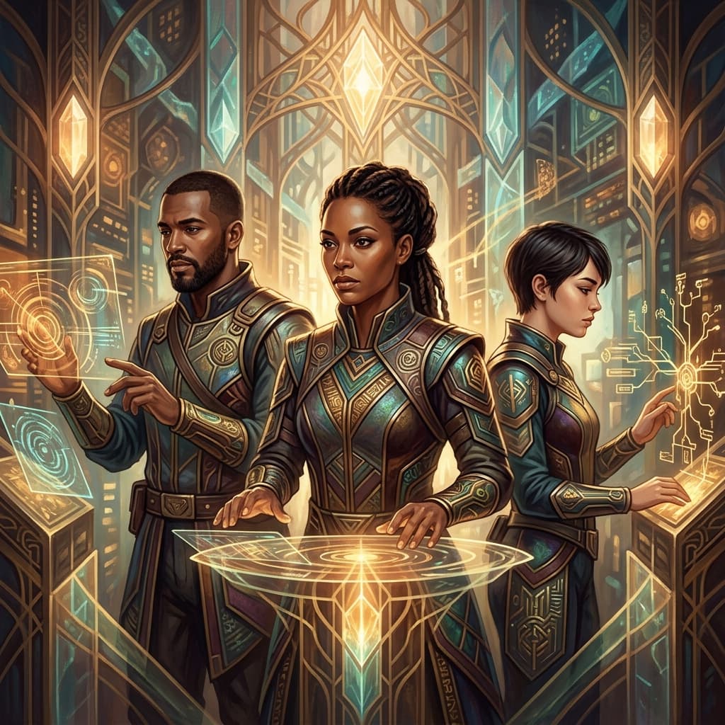Security Team in Sacred Systems Sanctuary style.