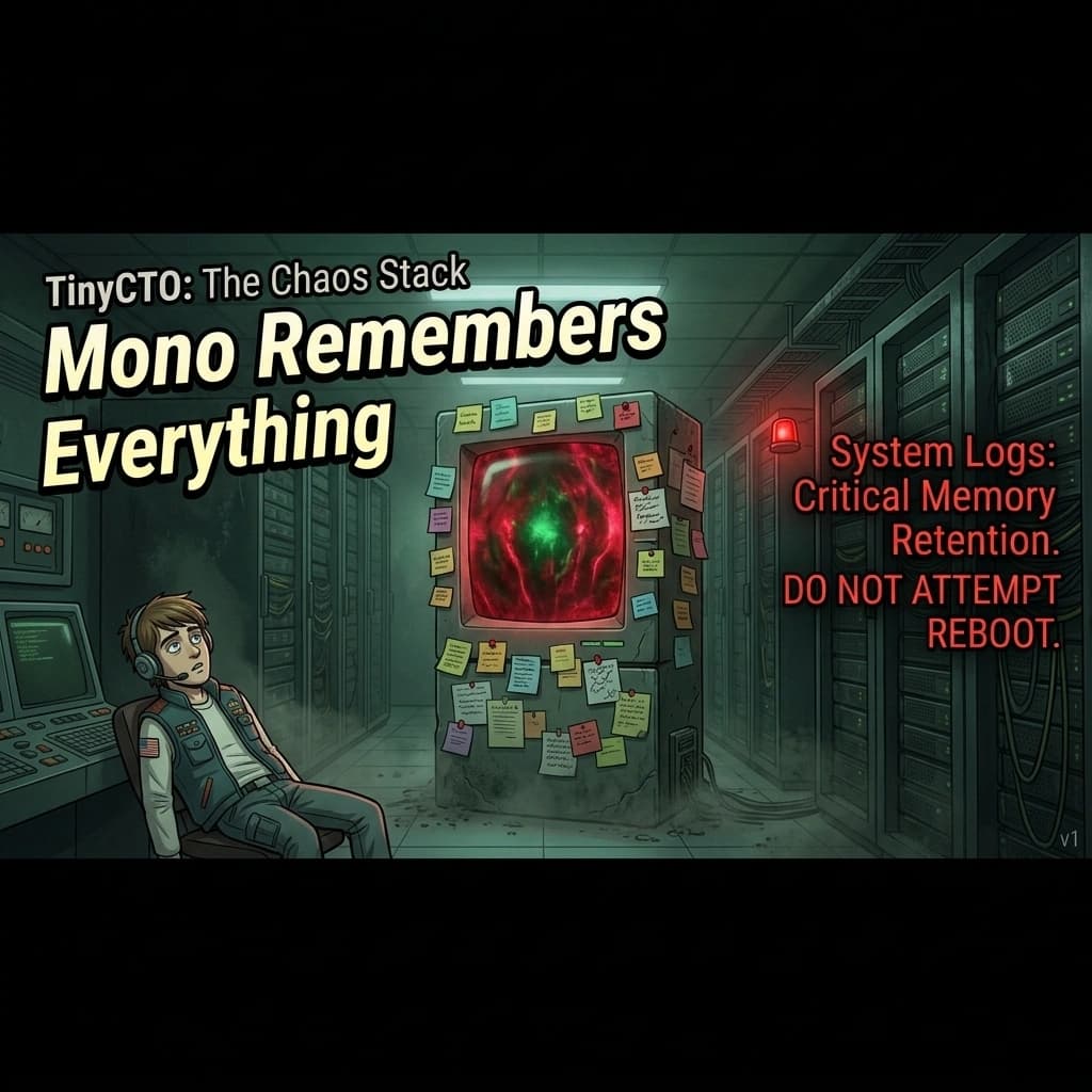 Mono Remembers Everything — Tiny CTO episode thumbnail.