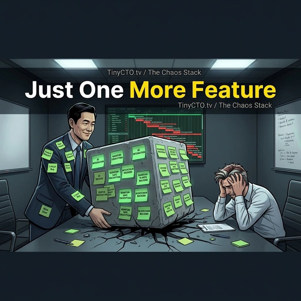 Just One More Feature — Tiny CTO episode thumbnail.