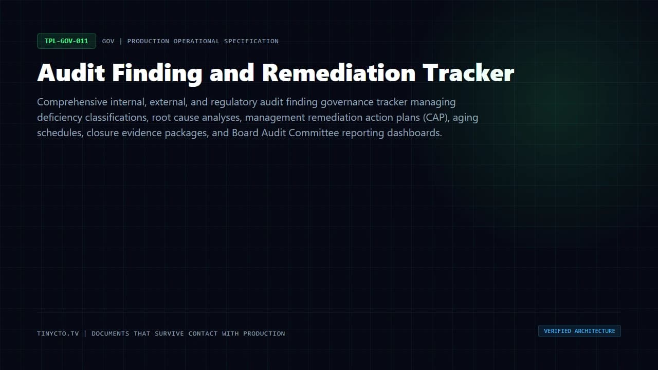 Audit Finding and Remediation Tracker blueprint visual card
