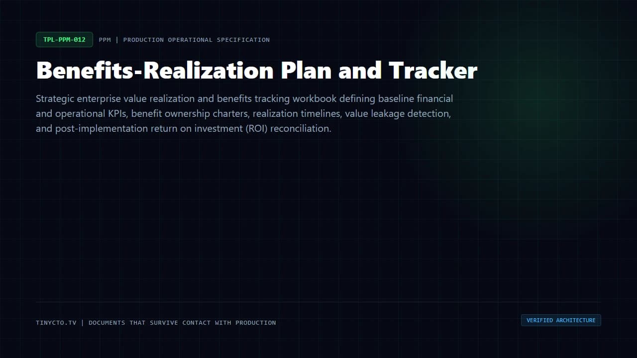 Benefits-Realization Plan and Tracker blueprint visual card