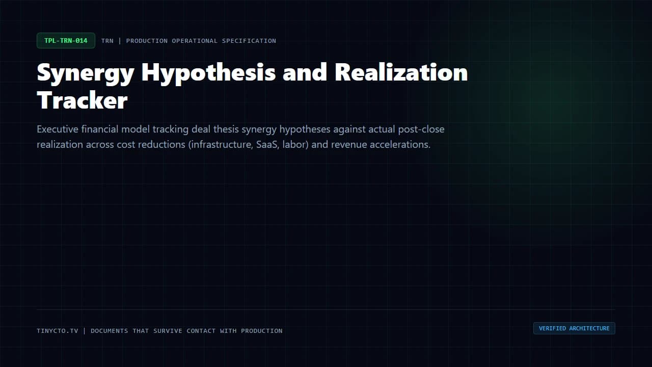 Synergy Hypothesis and Realization Tracker blueprint visual card