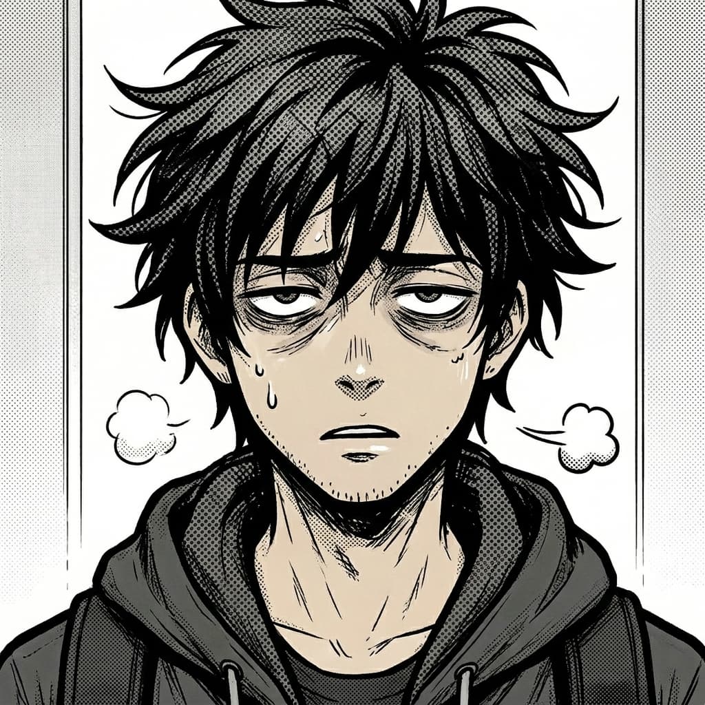 Junior Developer, Helper character / audience surrogate / onboarding pain witness — Tiny CTO: The Chaos Stack character in Seinen style.