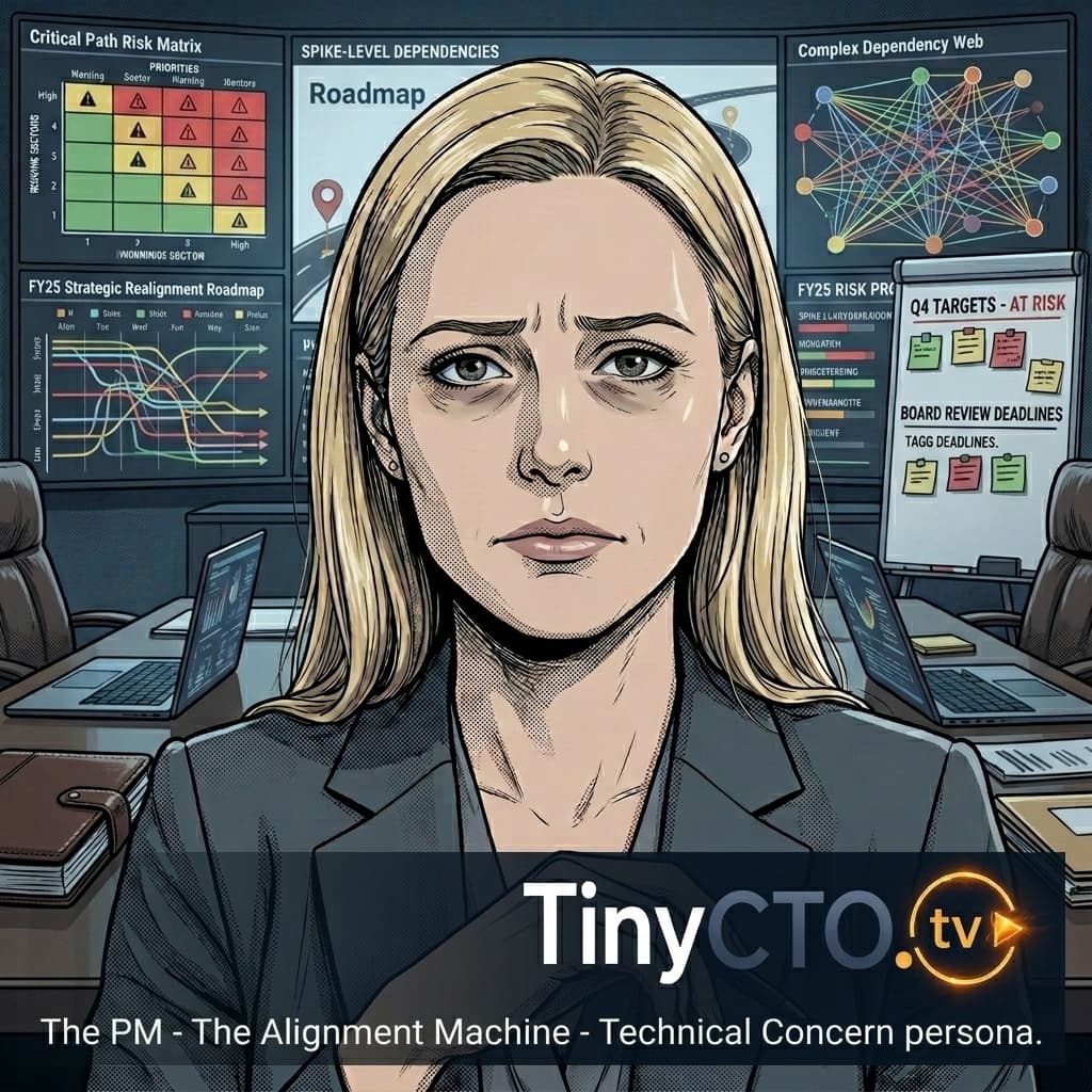 The PM — The Alignment Machine in Seinen Manga Tech Satire style.