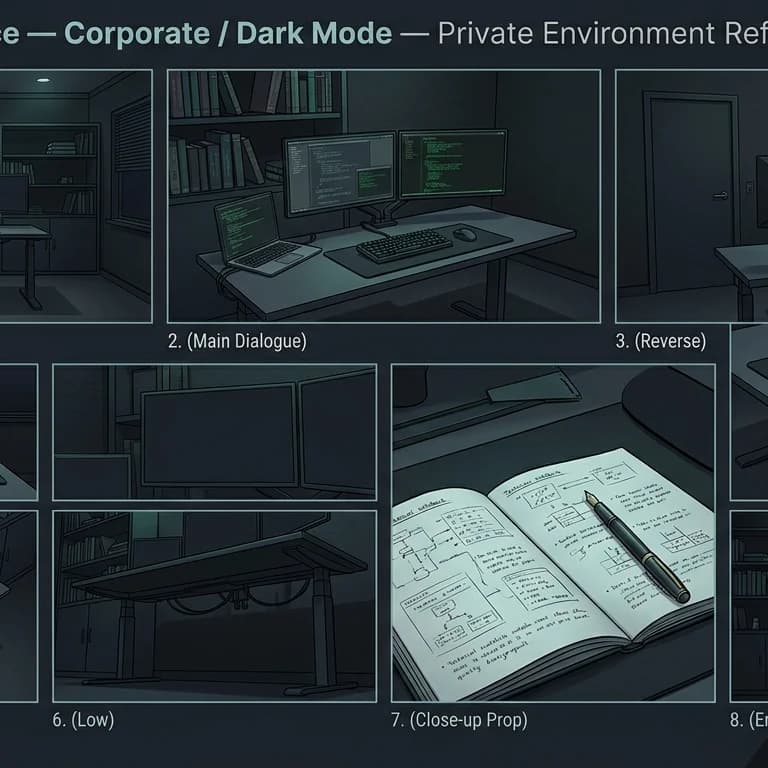 Elder's Home Office environment background.
