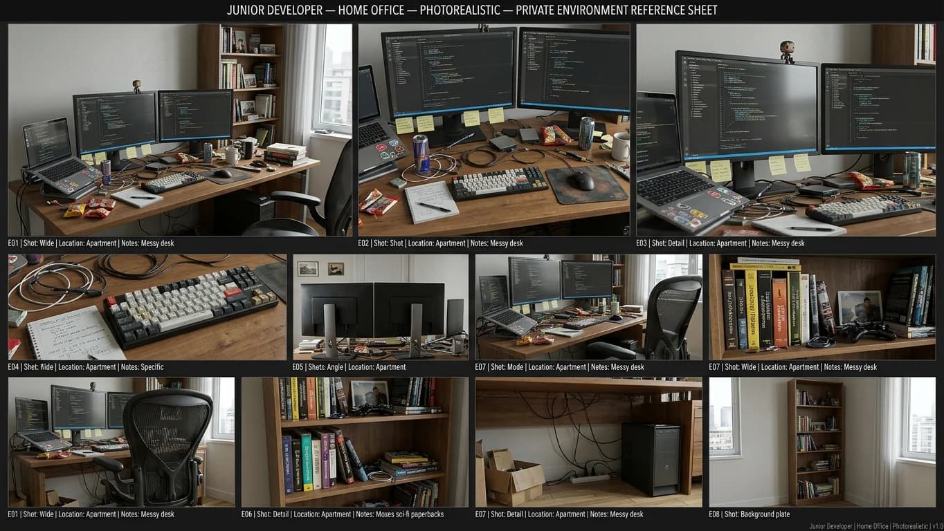 Junior Developer's Home Office environment for Tiny CTO: The Chaos Stack.