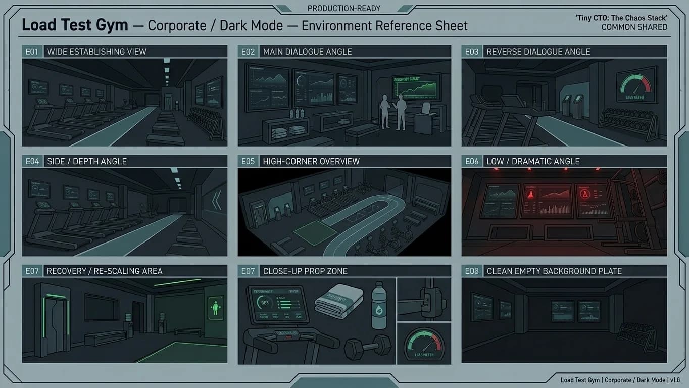 Load Test Gym in Corporate - Dark Mode style.