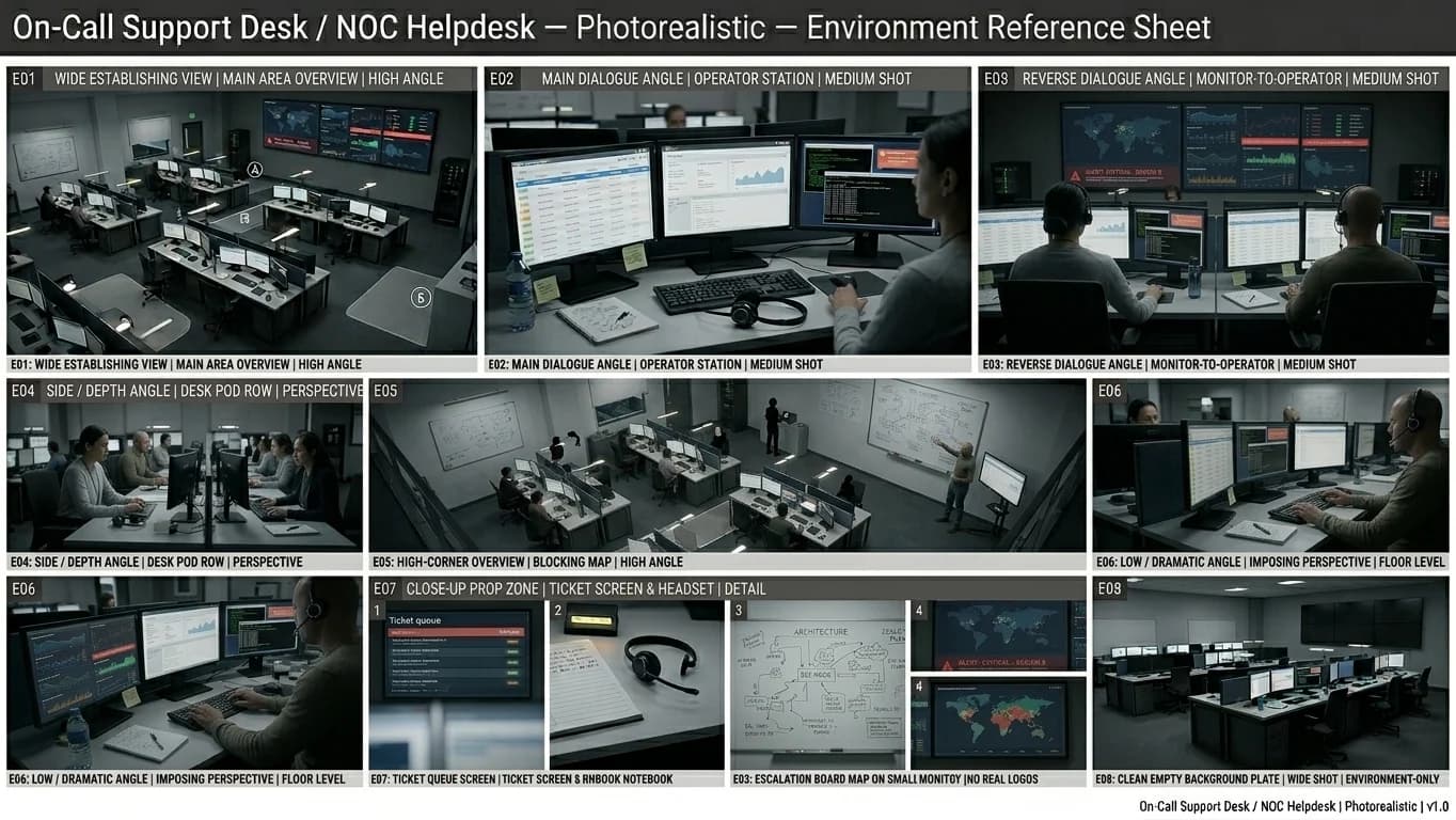 On-Call Support Desk and NOC Helpdesk in Middle World Fantasy style.