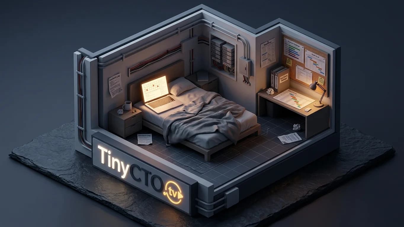 The PM's Late-Night Incident Bedroom in Isometric Systems Diorama style.