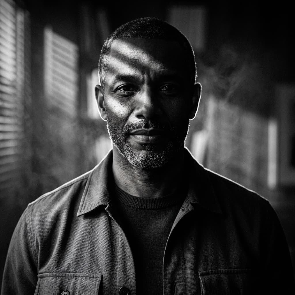 The Engineering Director in 1960s Retro-Futuristic Tech Noir style.