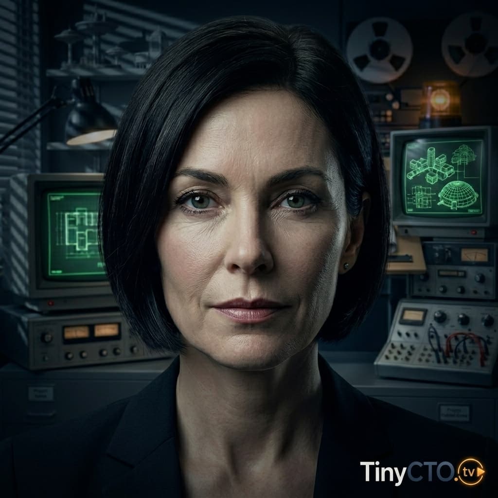 Agent A, Adult woman representing autonomous AI, agentic workflows, tool calling, permissions, planning loops, and governance risk. — Tiny CTO: The Chaos Stack character in Claymation style.