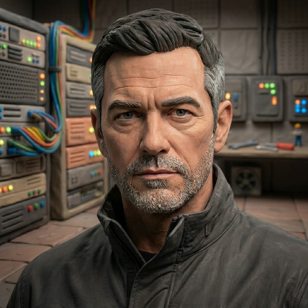 Cache Guy — Memory-Runner, Mature adult male caching specialist representing latency, stale data, TTL, invalidation, freshness windows, and speed-versus-correctness trade-offs. — Tiny CTO: The Chaos Stack character in Claymation style.