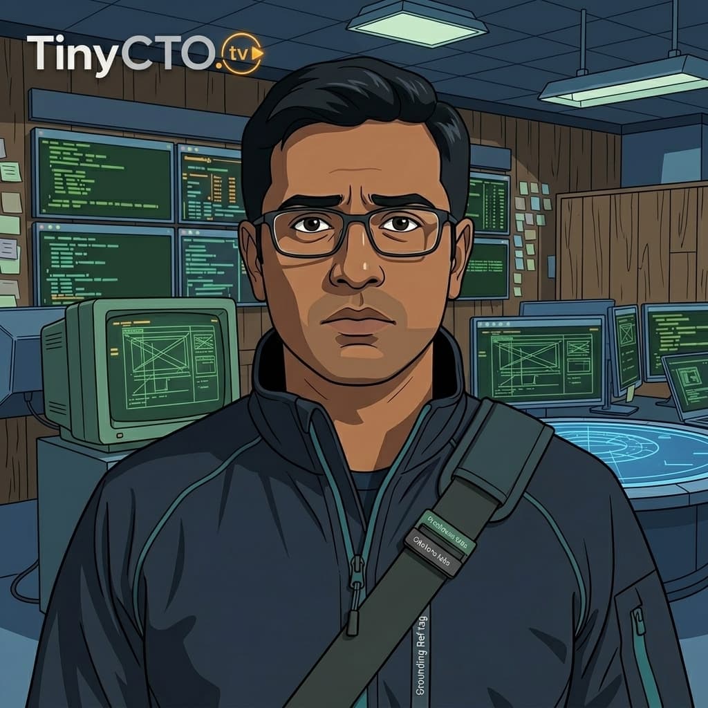 Fetch, Adult Indian male RAG/context retrieval specialist representing retrieval, embeddings, freshness, citations, metadata, and grounding. — Tiny CTO: The Chaos Stack character in Retro style.