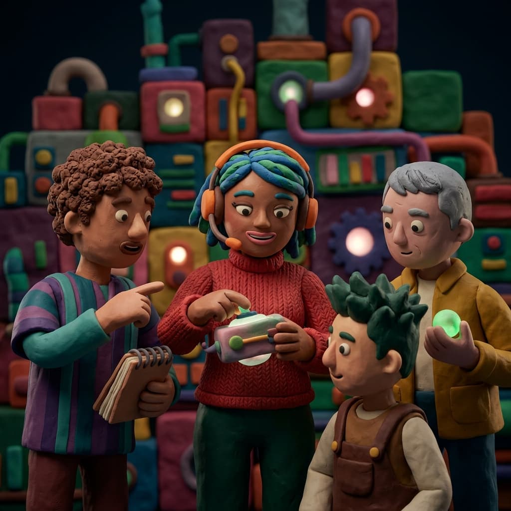 Product Team in Claymation Tech Parable style.