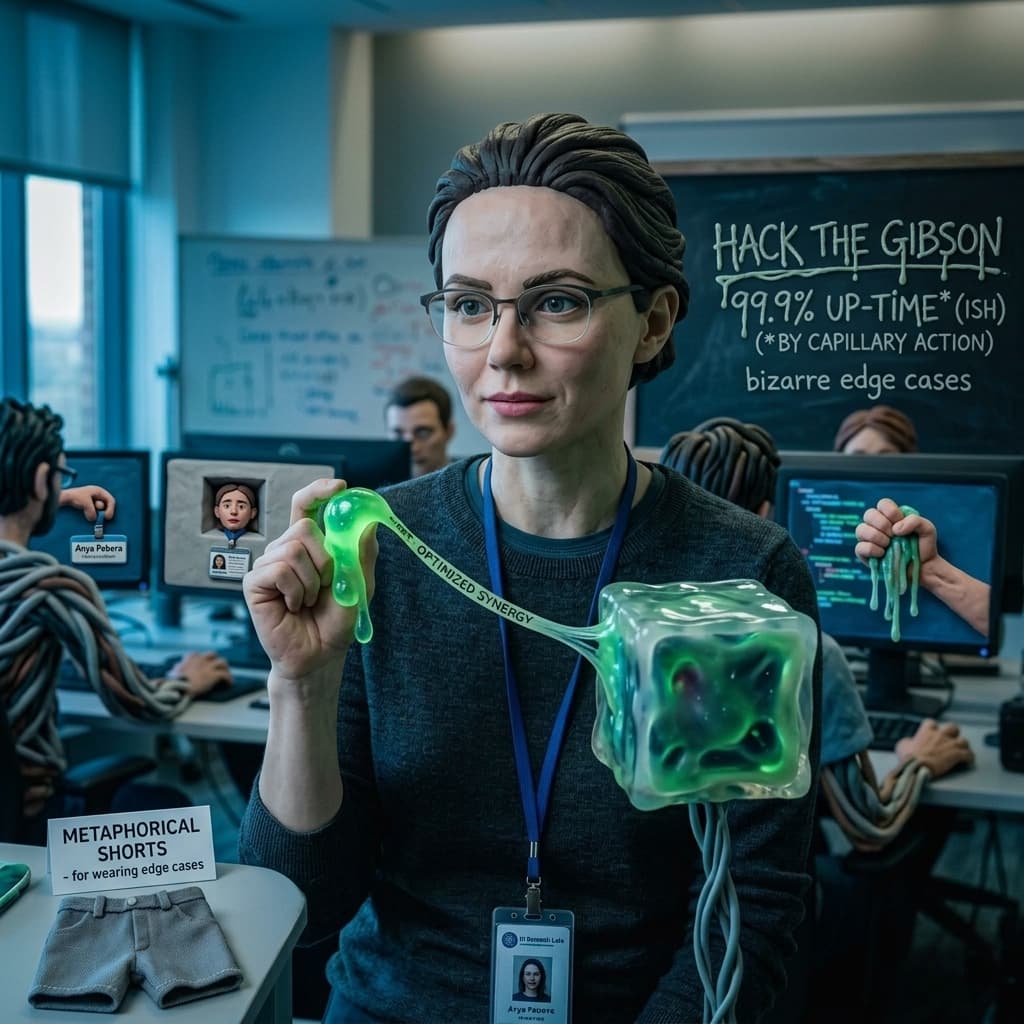 The ML Researcher in Claymation Tech Parable style.