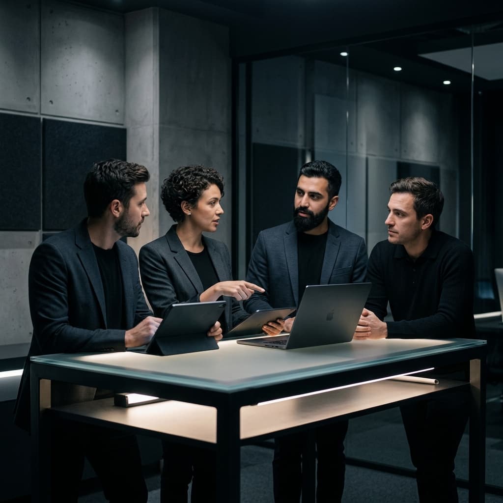Product Team in Corporate - Dark Mode style.
