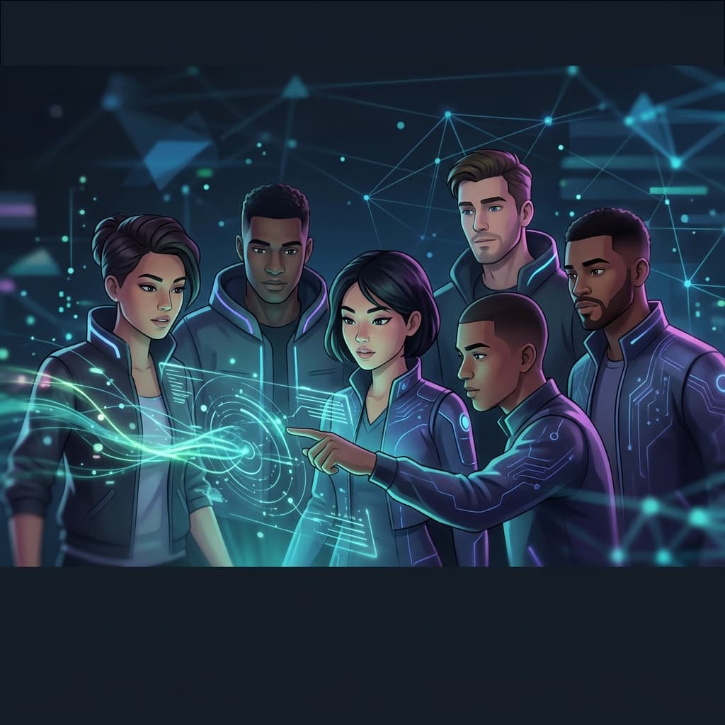 Product Team in Dark-Mode Motion Explainer style.