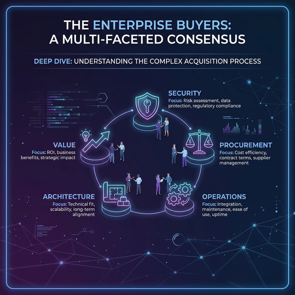 The Enterprise Buyers in Dark-Mode Motion Explainer style.