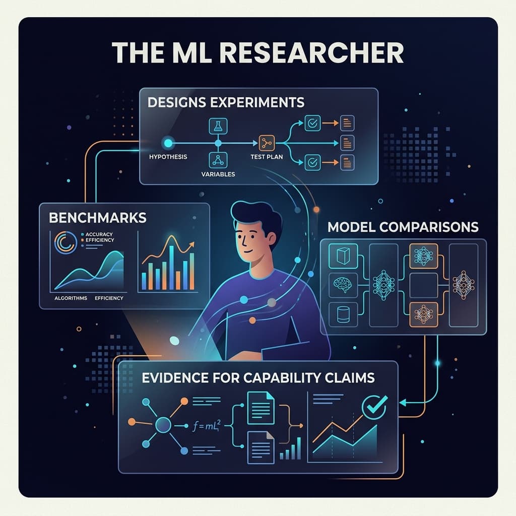 The ML Researcher in Dark-Mode Motion Explainer style.