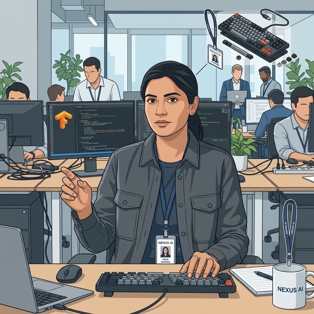 The AI Engineer in Isometric Systems Diorama style.