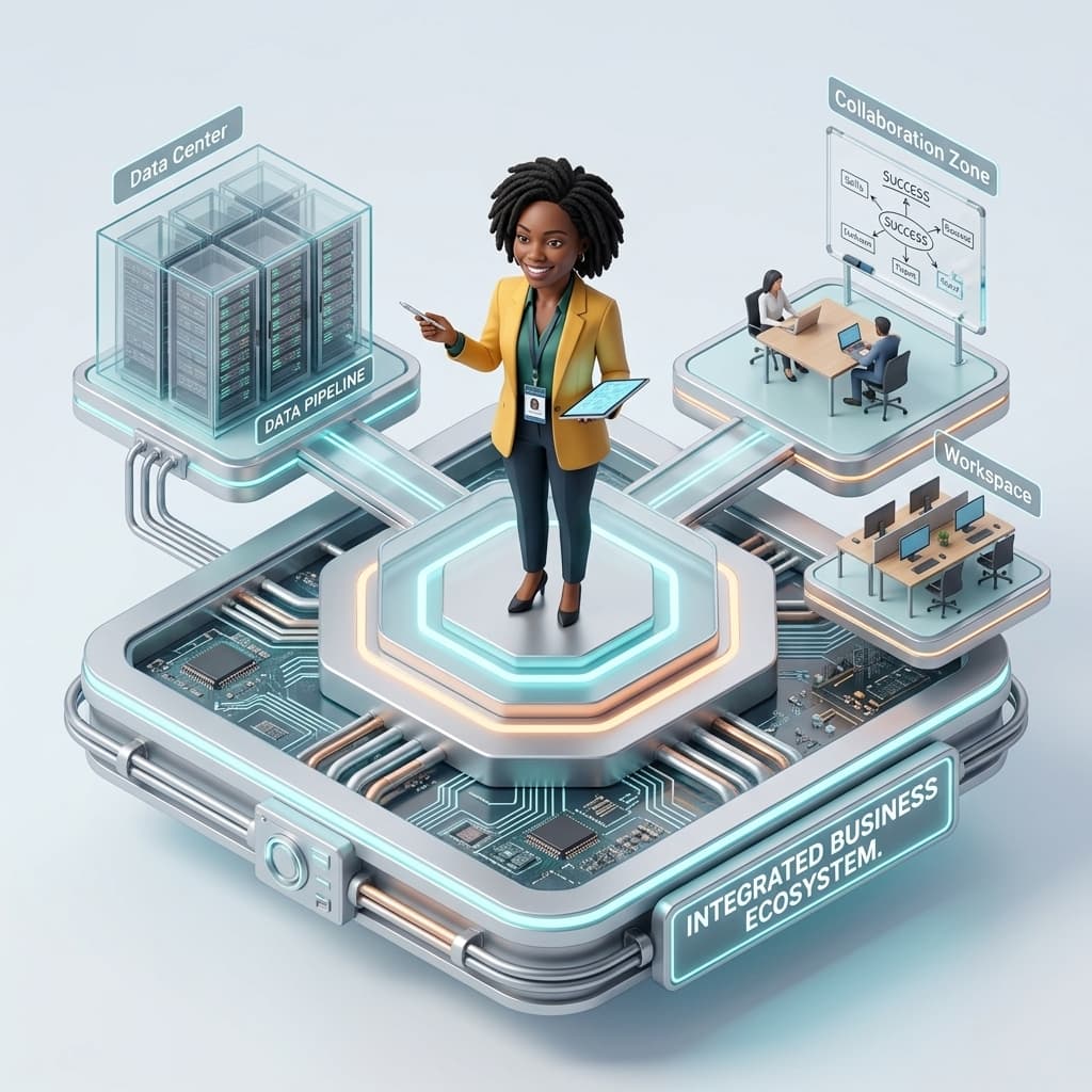 The Customer Success Lead in Isometric Systems Diorama style.