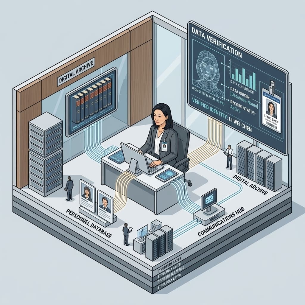 The General Counsel in Isometric Systems Diorama style.