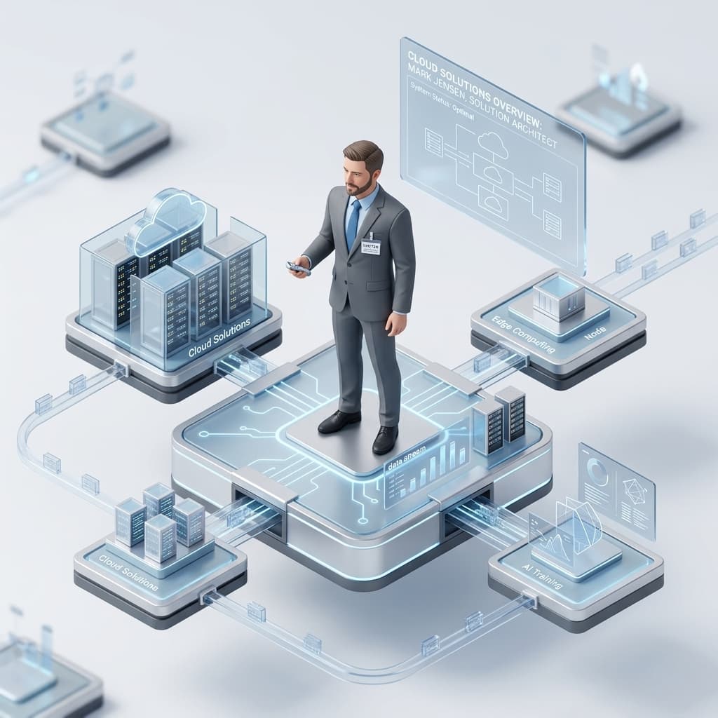 The Sales Engineer in Isometric Systems Diorama style.