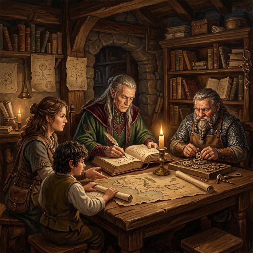 Application Development Team in Middle World Fantasy style.