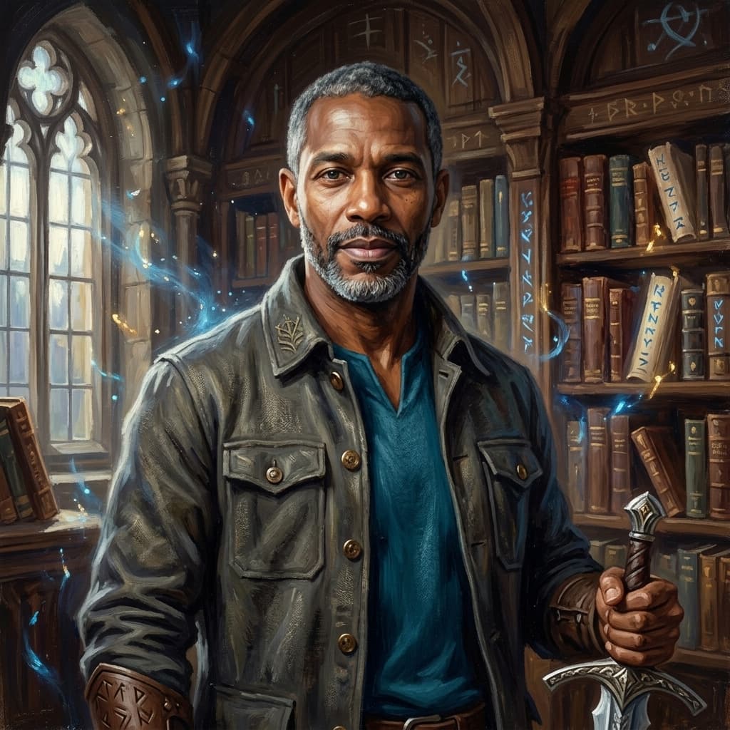 The Engineering Director in Middle World Fantasy style.
