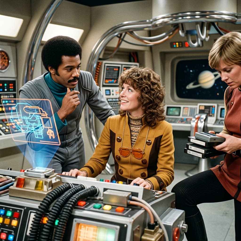 Design Team in Retro Sci-Fi Sitcom style.