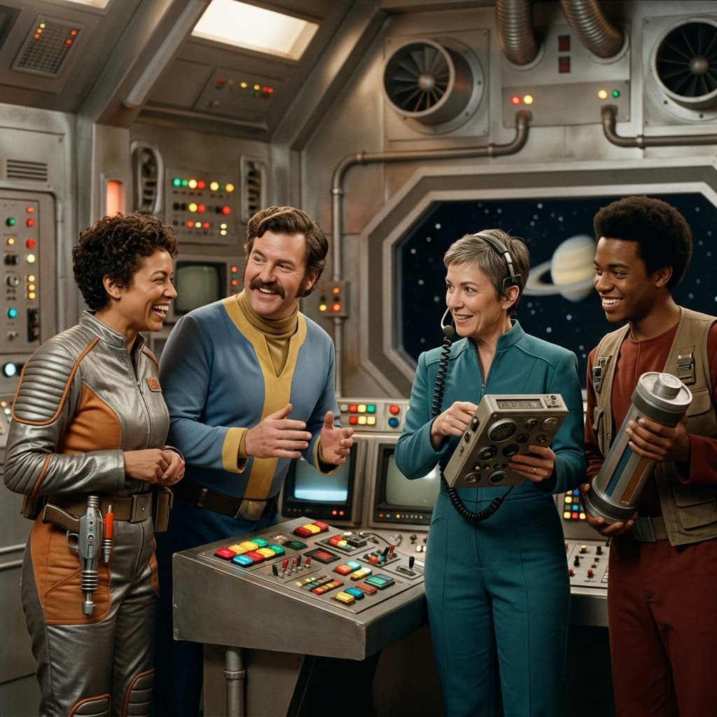 Product Team in Retro Sci-Fi Sitcom style.